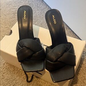 ALDO Black Knotted Heeled Mules